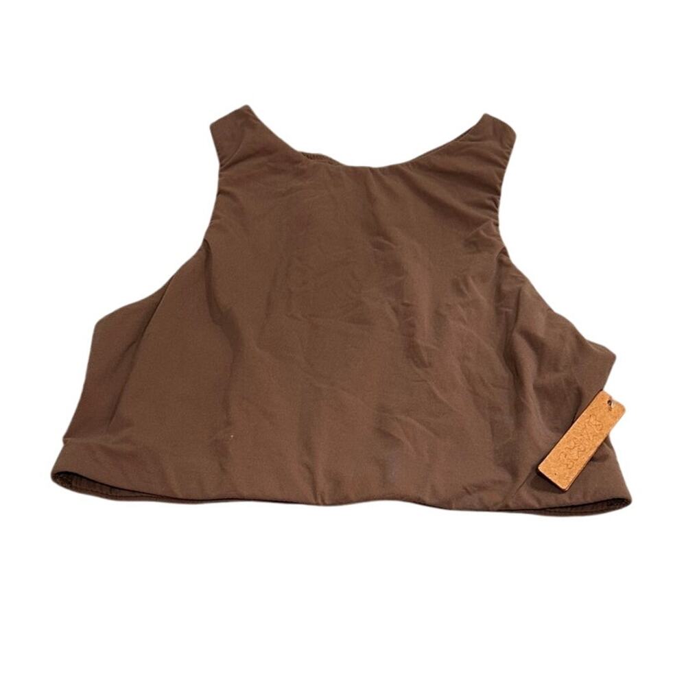 SKIMS Fits Everybody High Neck Bralette Umber Stretch BR-HNK-0657, Women's M